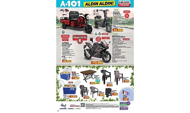 A101'den 6 Ağustos'ta Teknoloji ve Motosiklet Fırsatları